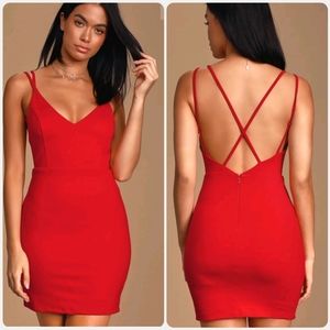 Lulu's Red Backless Bodycon Mini Dress